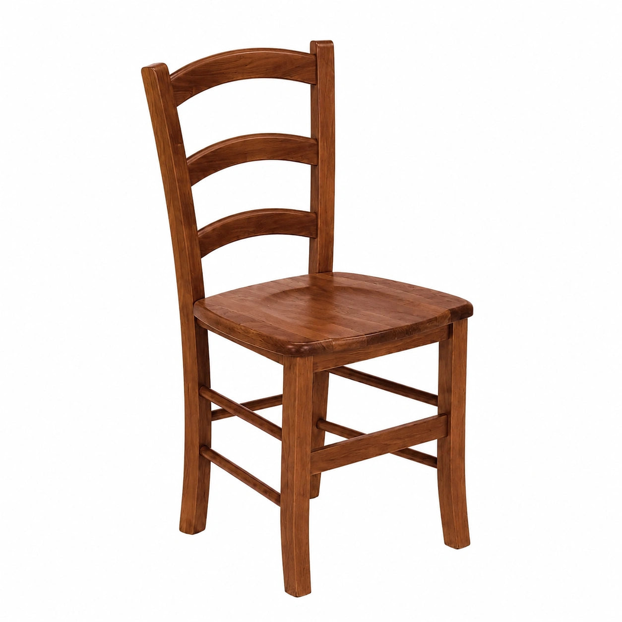 Set di 4 Sedie Paesana in Legno Massiccio, 43x42x86 cm, Perfette per Casa e Ristorante, Made in Italy (Noce Scuro)