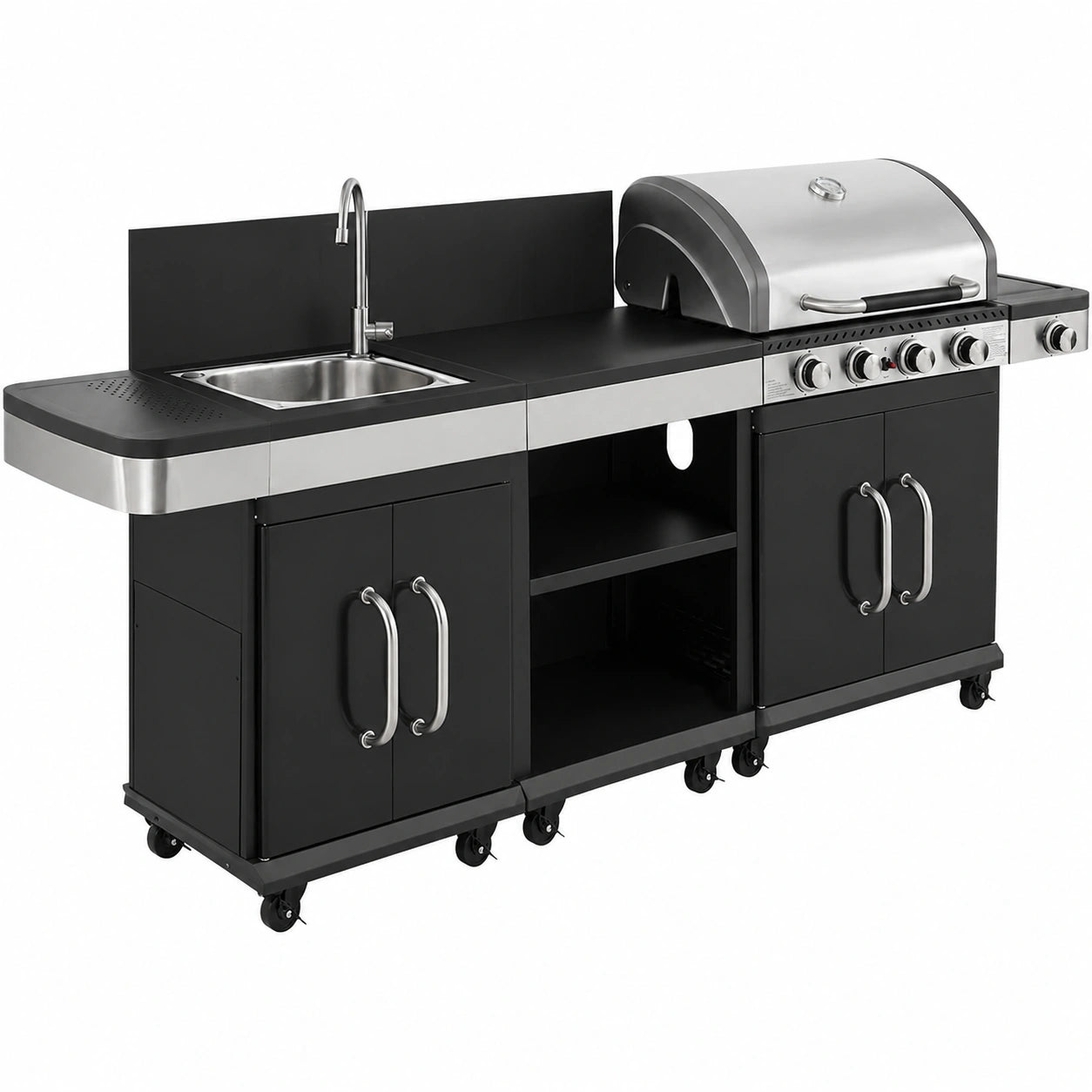 Cucina Esterna Modulare FIDGI 4 con Barbecue a Gas e Lavello