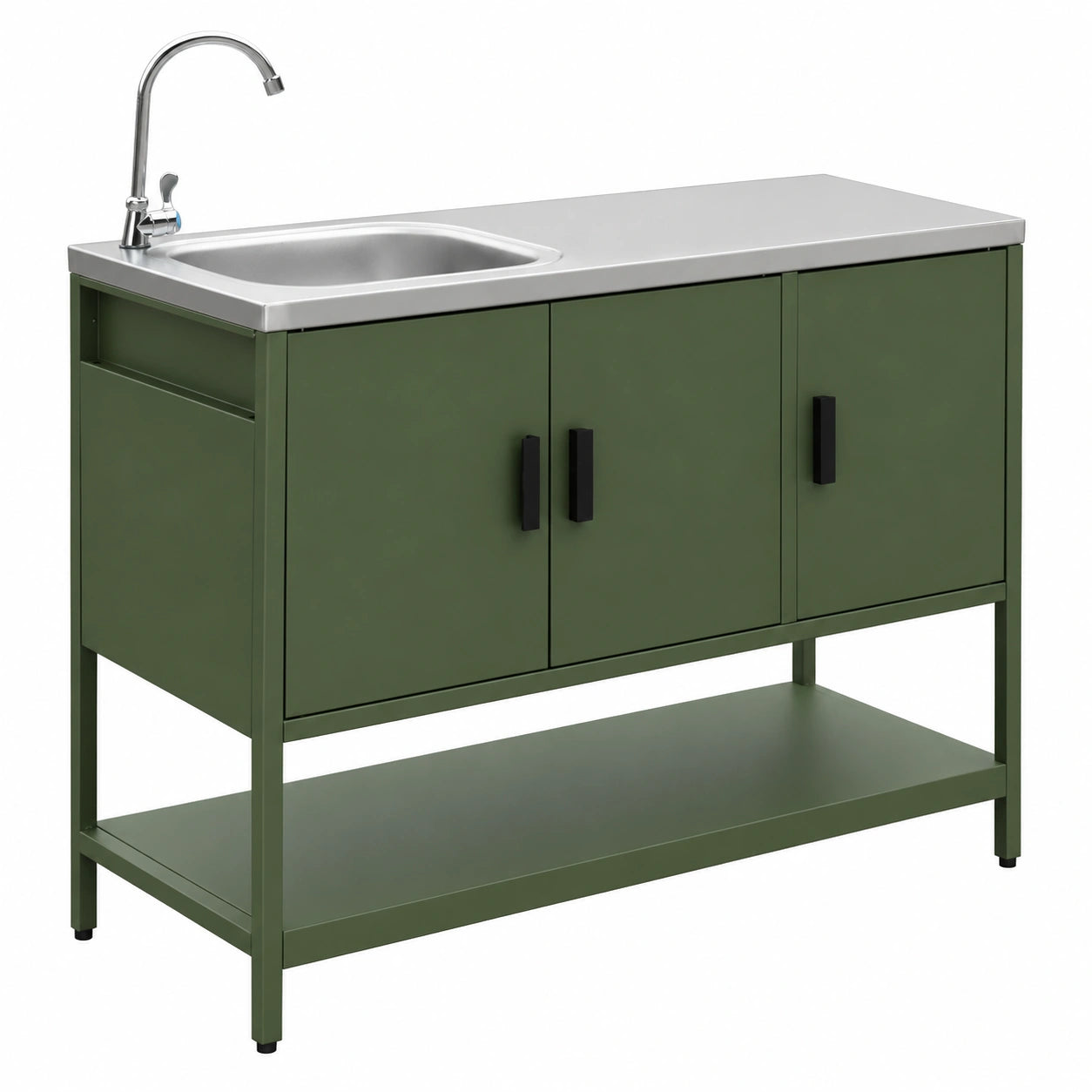 Cucina da Esterno in Acciaio con Lavandino, Verde, 120cm