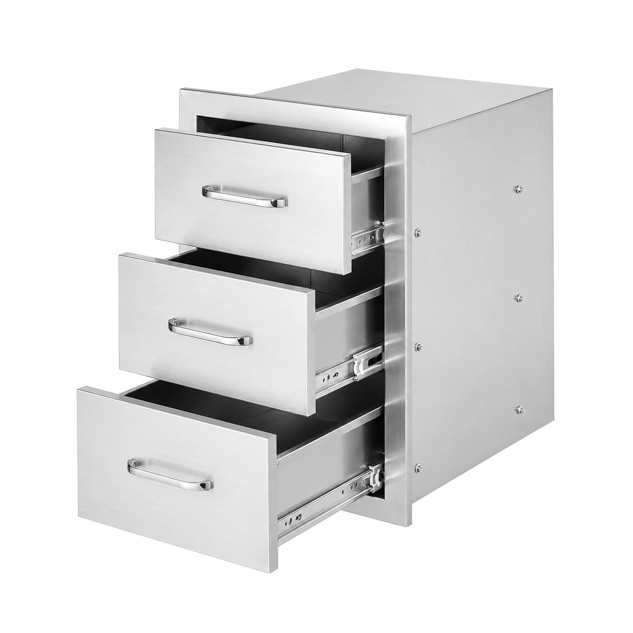 VEVOR Cassettiera per Cucina da Esterno in Acciaio Inossidabile, Tre Cassetti, 15,7 x 21,6 x 17,7 Pollici, Argento
