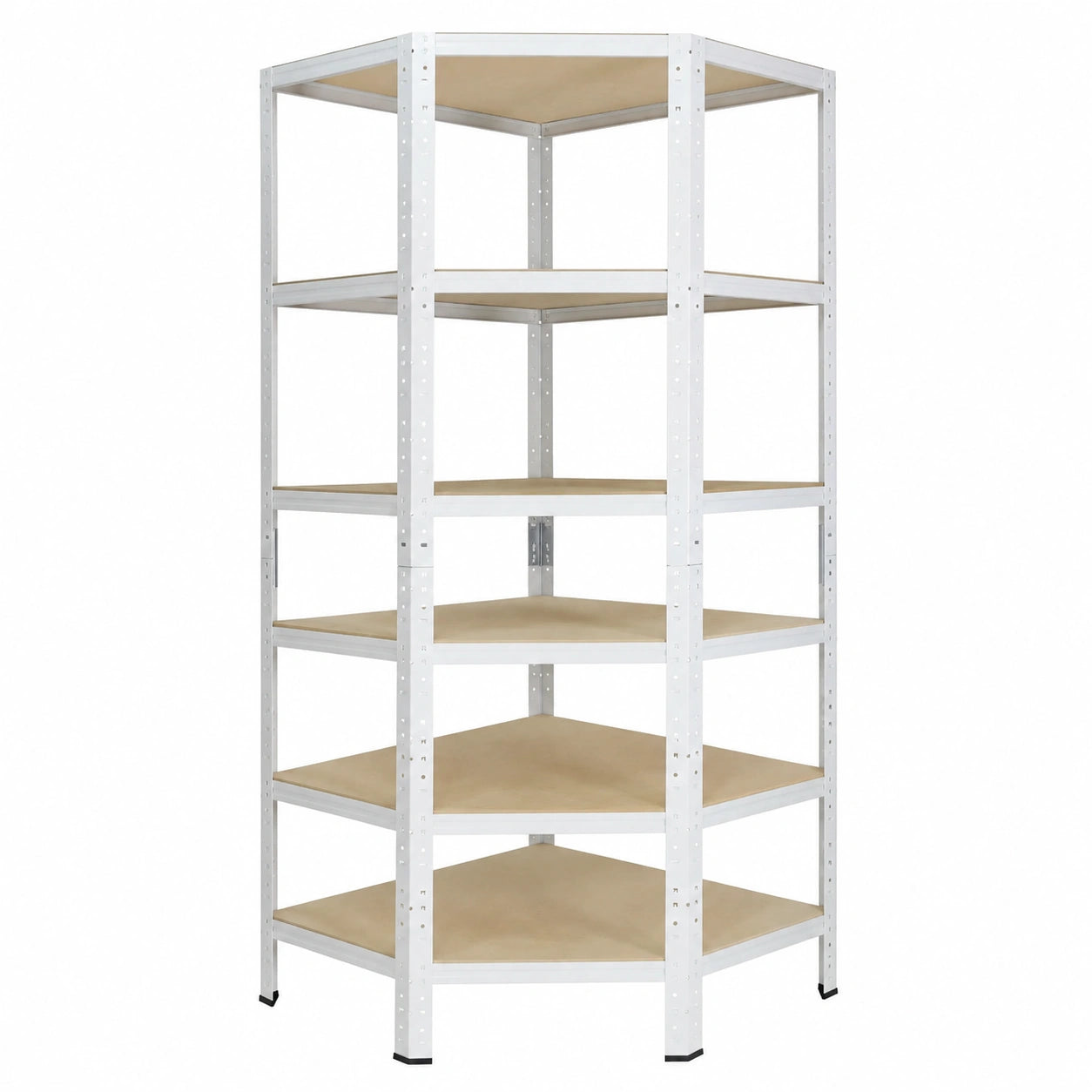 Scaffale Metallico Angolare Bianco per Carichi Pesanti 230x70x40cm - 6 Ripiani Capacità 145kg per Garage