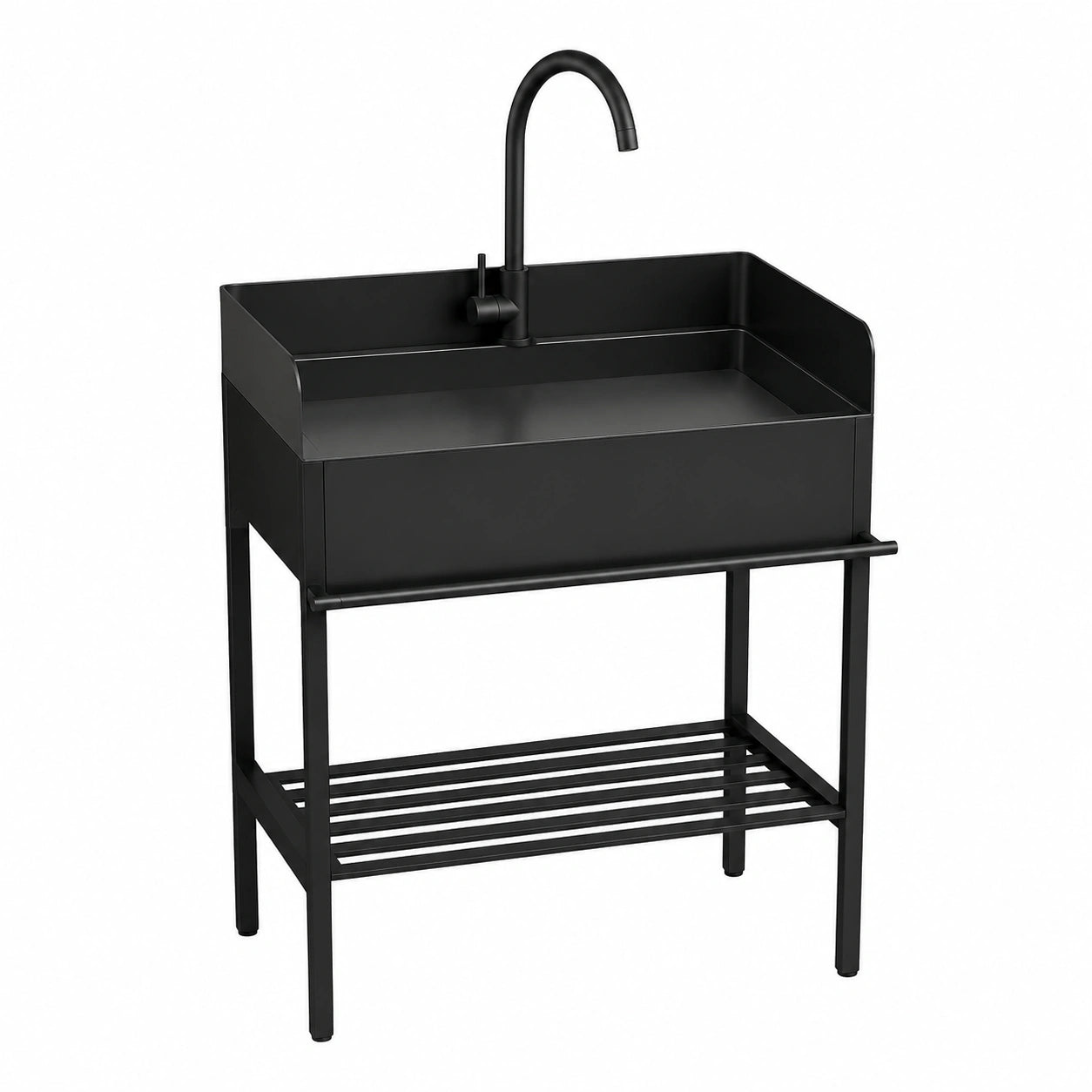 Lavello da Esterno Acciaio Inox con Paraspruzzi per Giardino e Garage
