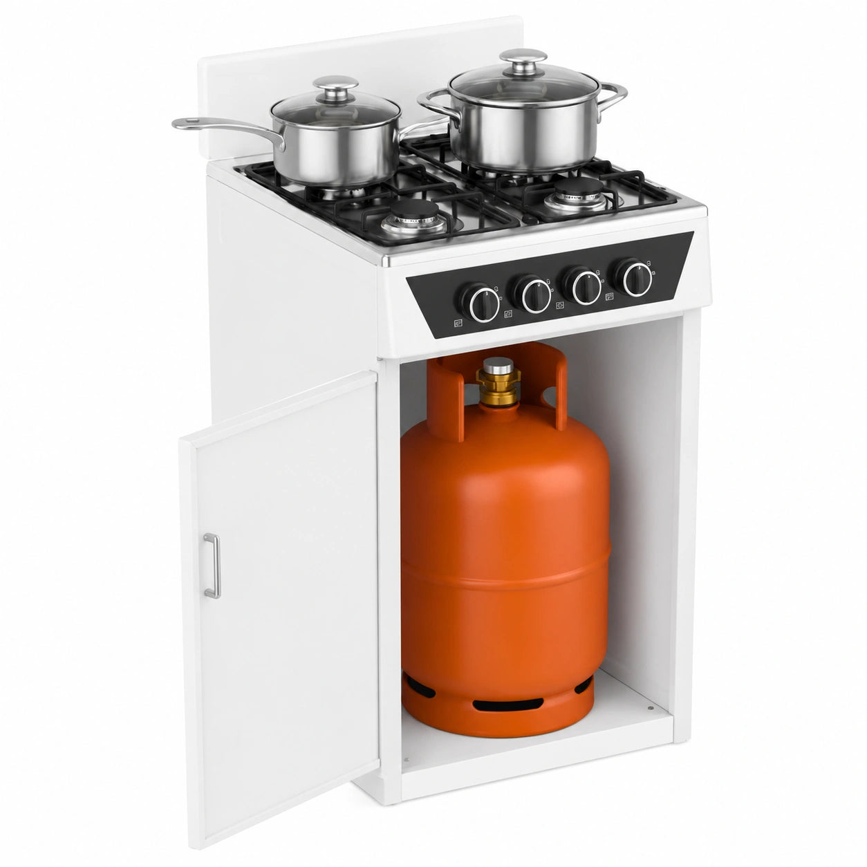 Cucina da Esterno BAKAJI con 4 Fuochi a Gas e Vano Portabombola