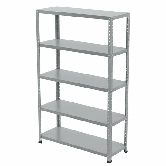 GRIMA Scaffale in Metallo Zincato, 5 Ripiani, 100x40x187h cm, Capacità 400kg, Ideale per Garage, Cucina e Ufficio