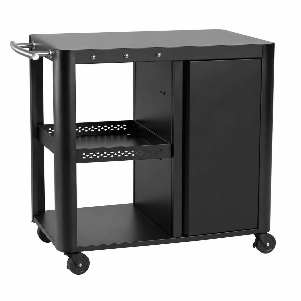 Tavolo da Lavoro per Barbecue Esterno con Ripiani Multipli 95x50x80 cm, Nero