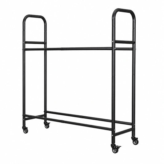 Portagomme Regolabile EXLECO, per 8 Pneumatici, 63-108cm, con Copertura e Ruote, Capacità 200kg
