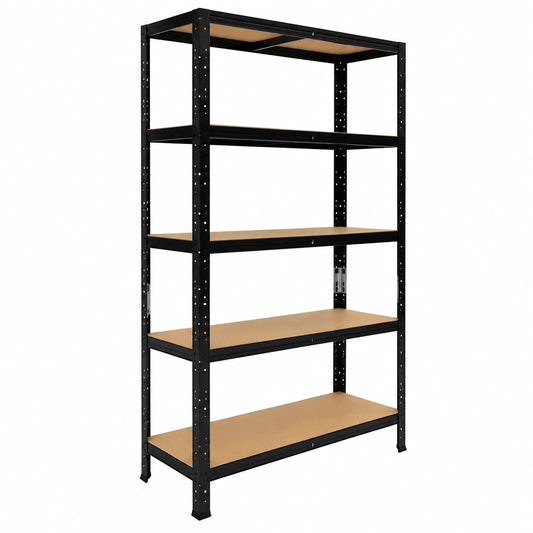 Scaffale in Metallo Nero per Carichi Pesanti con 6 Ripiani, 200x60x23cm - 145kg a Ripiano