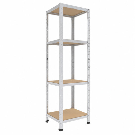 Scaffale in Metallo 180x50x40cm Zincato per Carichi Pesanti con 4 Ripiani, 175kg Capacità