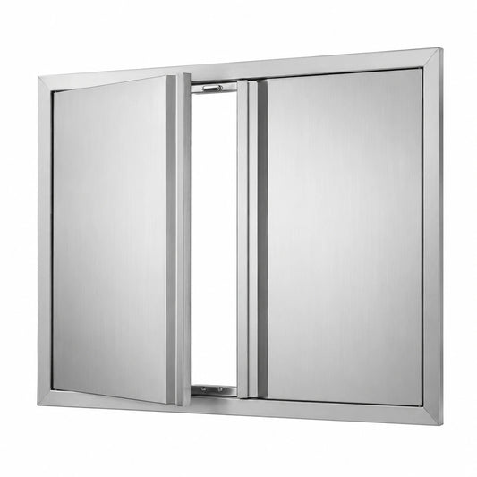 Porta da Cucina Esterna in Acciaio Inossidabile, 787x609 mm, Doppia Porta per Isola e Mobiletto